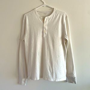 J.Crew Cotton Henley in White and Medium